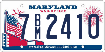 MD license plate 7BM2410