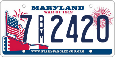 MD license plate 7BM2420
