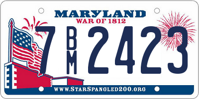 MD license plate 7BM2423