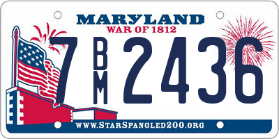 MD license plate 7BM2436