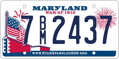 MD license plate 7BM2437
