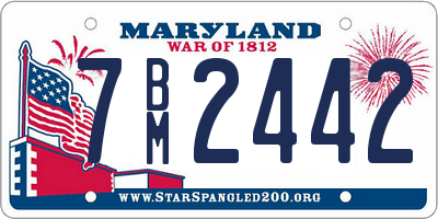 MD license plate 7BM2442