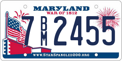 MD license plate 7BM2455