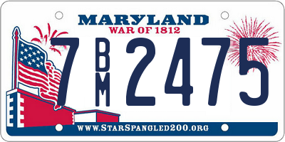 MD license plate 7BM2475