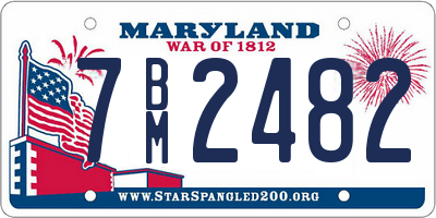 MD license plate 7BM2482