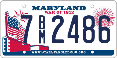 MD license plate 7BM2486