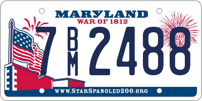 MD license plate 7BM2488