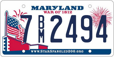 MD license plate 7BM2494
