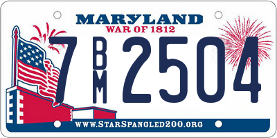 MD license plate 7BM2504