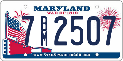 MD license plate 7BM2507