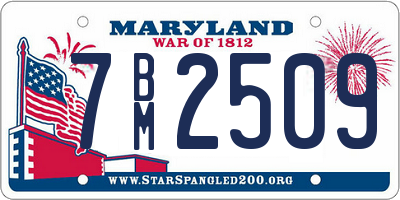 MD license plate 7BM2509