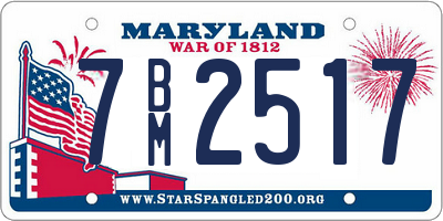 MD license plate 7BM2517