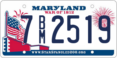 MD license plate 7BM2519