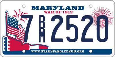 MD license plate 7BM2520
