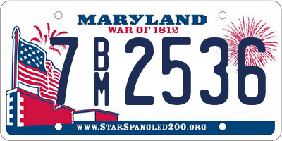 MD license plate 7BM2536