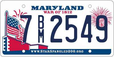 MD license plate 7BM2549