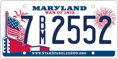 MD license plate 7BM2552