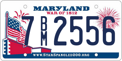 MD license plate 7BM2556