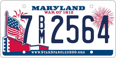 MD license plate 7BM2564