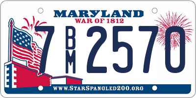MD license plate 7BM2570
