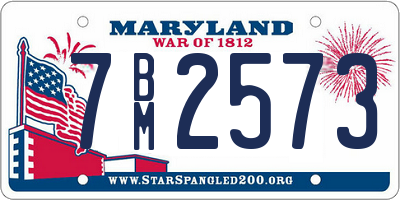 MD license plate 7BM2573