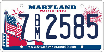 MD license plate 7BM2585