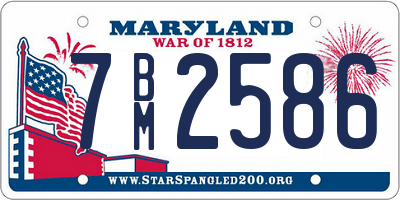 MD license plate 7BM2586