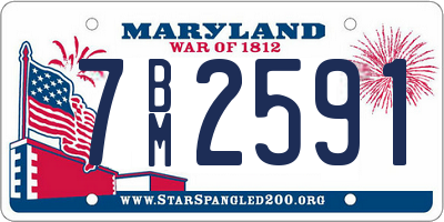MD license plate 7BM2591