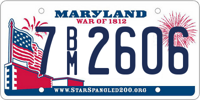 MD license plate 7BM2606