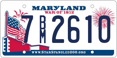 MD license plate 7BM2610