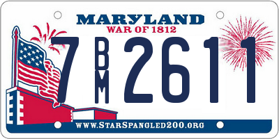 MD license plate 7BM2611