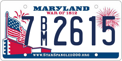 MD license plate 7BM2615