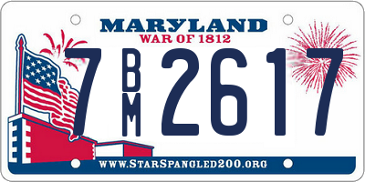 MD license plate 7BM2617