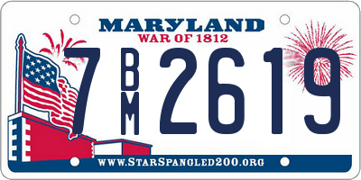 MD license plate 7BM2619