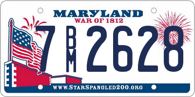 MD license plate 7BM2628