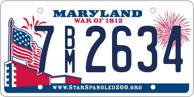 MD license plate 7BM2634