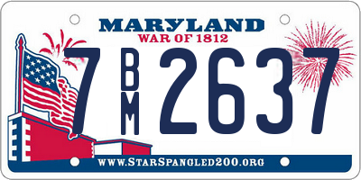 MD license plate 7BM2637