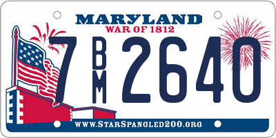 MD license plate 7BM2640