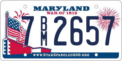 MD license plate 7BM2657
