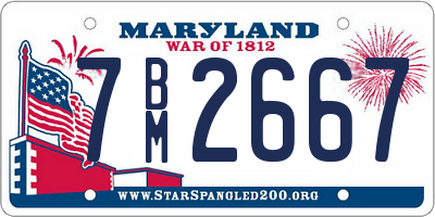 MD license plate 7BM2667