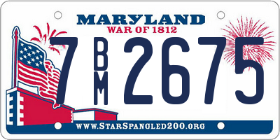 MD license plate 7BM2675
