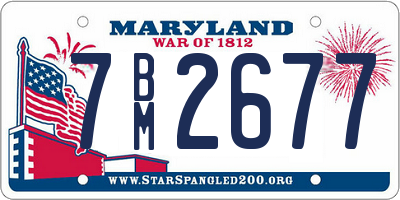 MD license plate 7BM2677