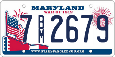 MD license plate 7BM2679