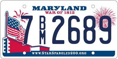 MD license plate 7BM2689