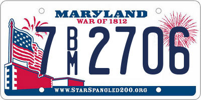 MD license plate 7BM2706