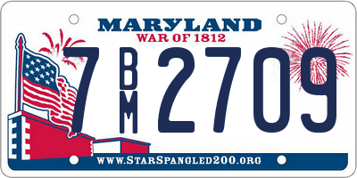 MD license plate 7BM2709