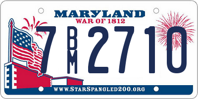 MD license plate 7BM2710