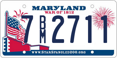 MD license plate 7BM2711