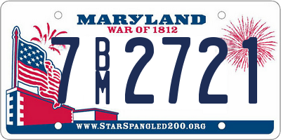 MD license plate 7BM2721