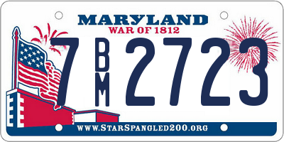 MD license plate 7BM2723